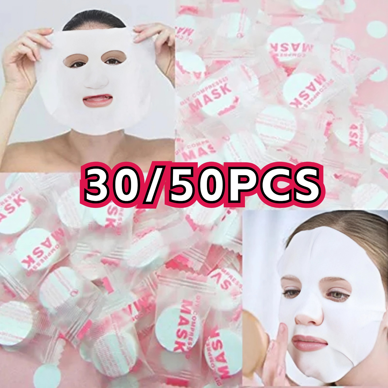 Sheet Face Mask Pack - Mascarilla Facial comprimida desechable, máscara Facial