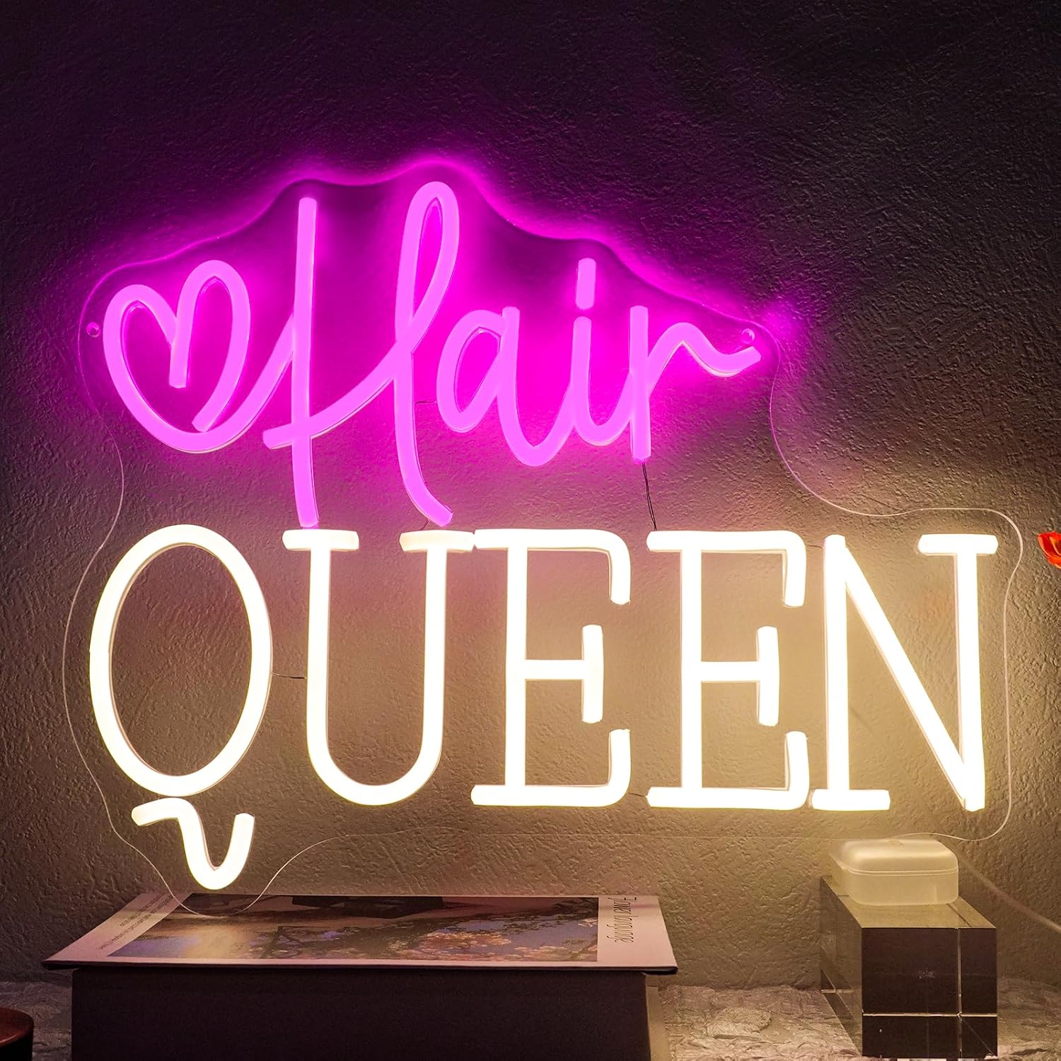 Beauty Queen Makeup Studio - Letrero Luminoso LED de Neón con