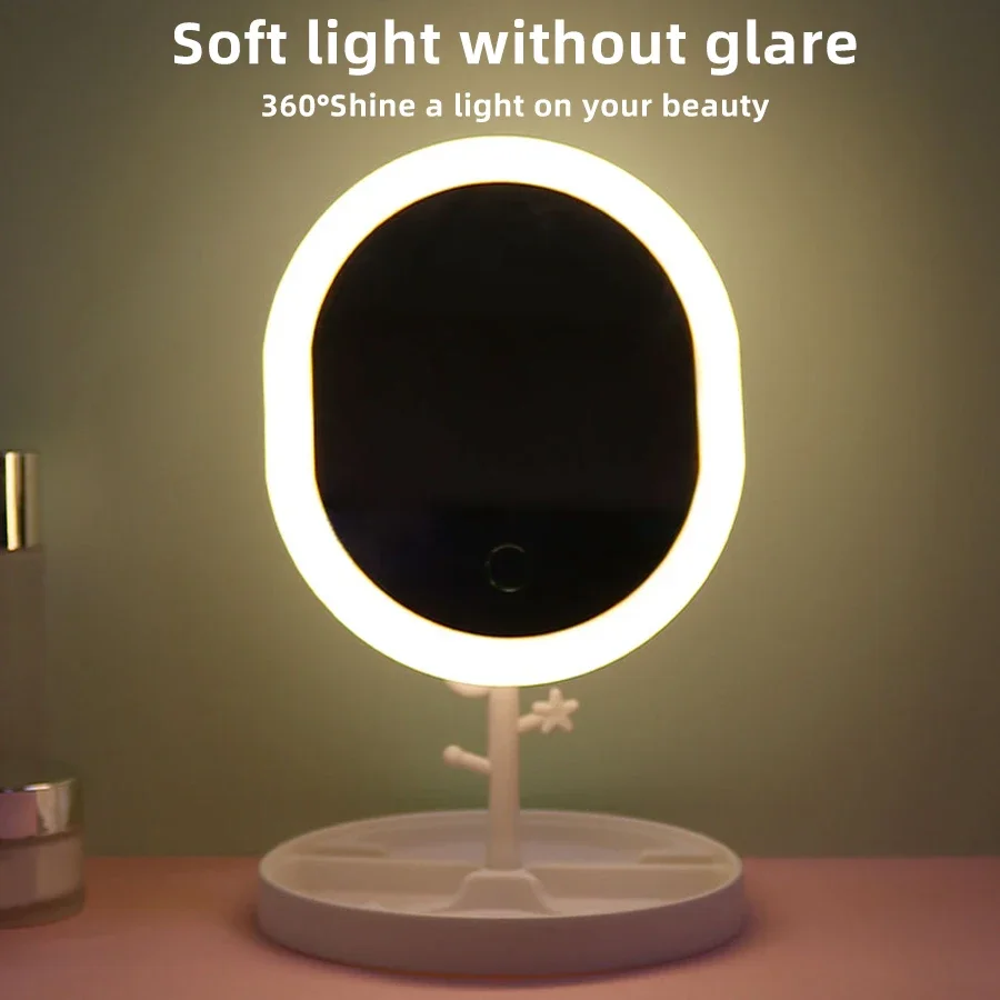 Beauty No Makeup - Espejo de maquillaje con luz LED,