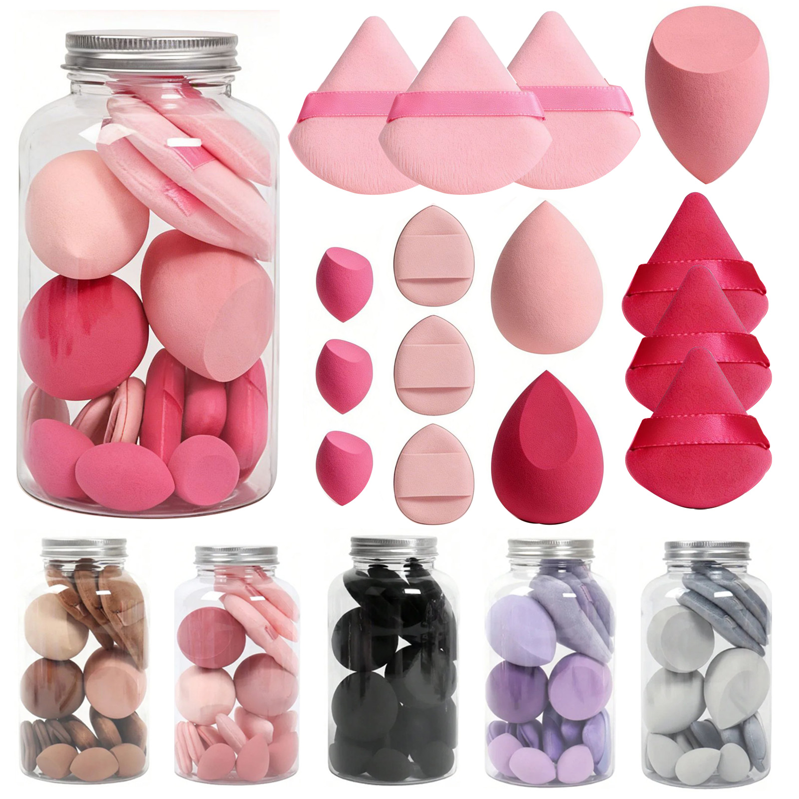 Beauty Makeup Desk - Juego de 15 esponjas de maquillaje,