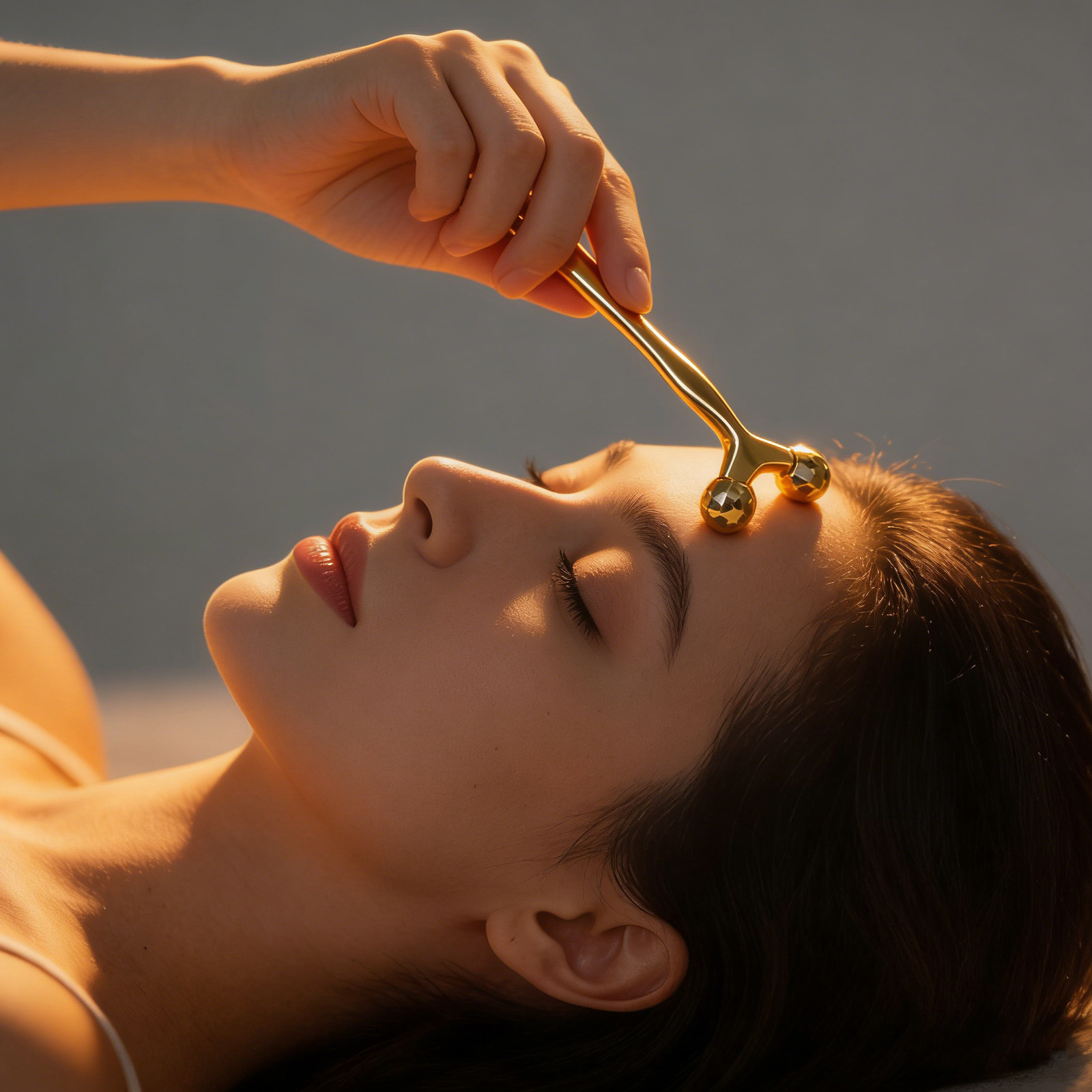 Face Massager - Rodillo Facial de Doble Punta Metálico