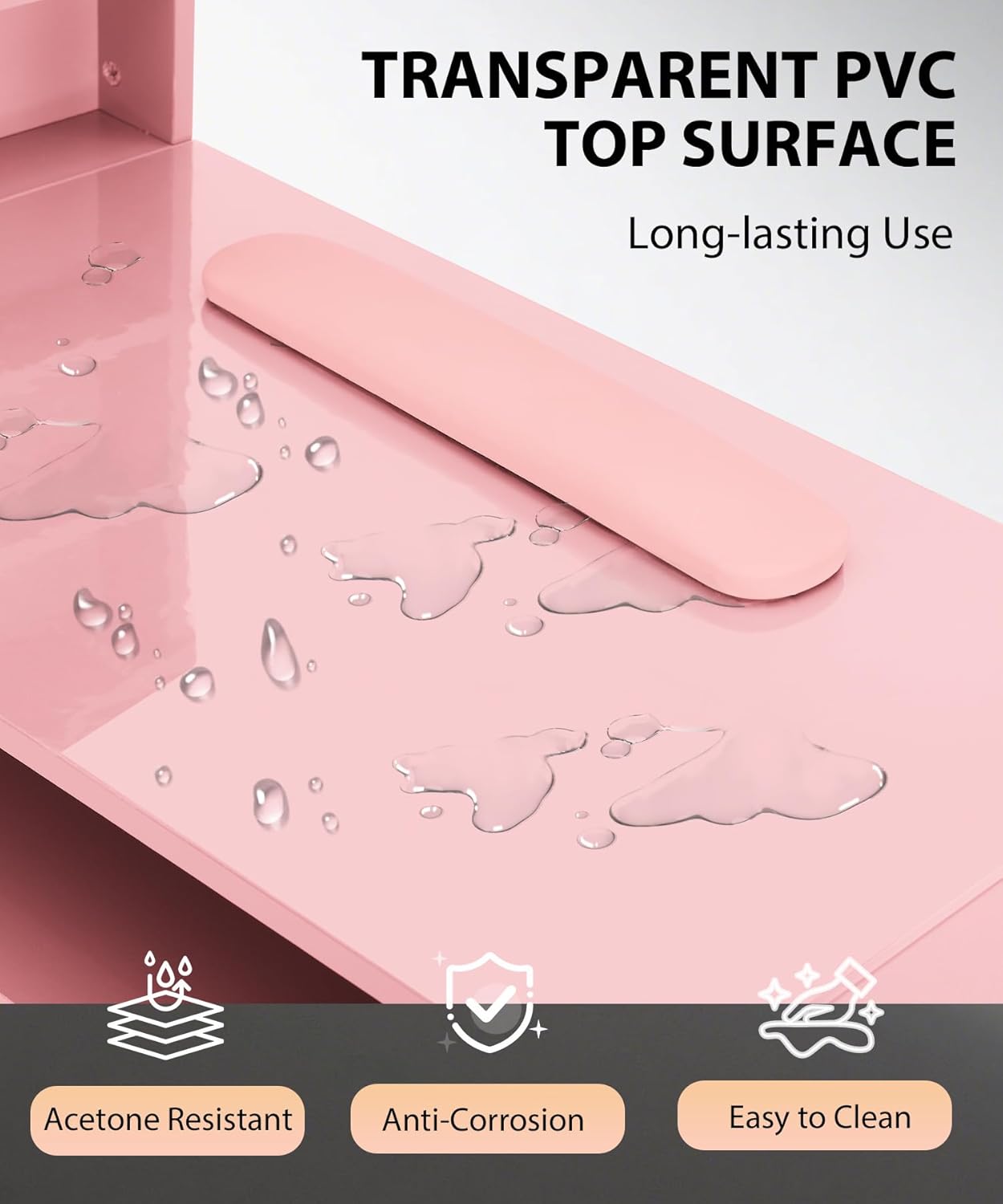Mesa de Manicura Rosa para Téc - Beauty Makeup Desk reseña y precio