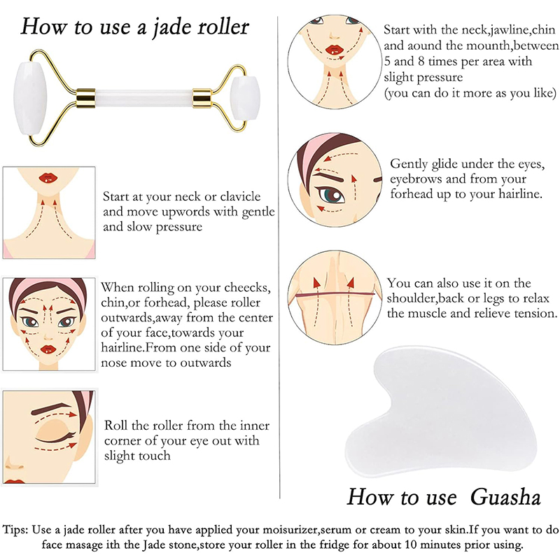 Rodillo de Jade Natural, masaj - Face Massager reseña y precio