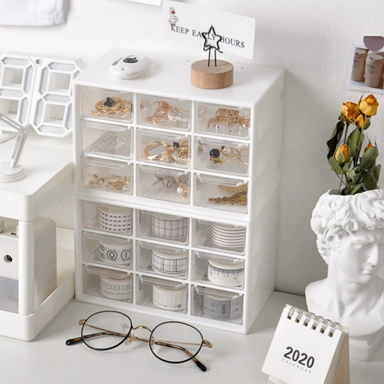 Caja de almacenamiento de mate - Beauty Makeup Desk reseña y precio