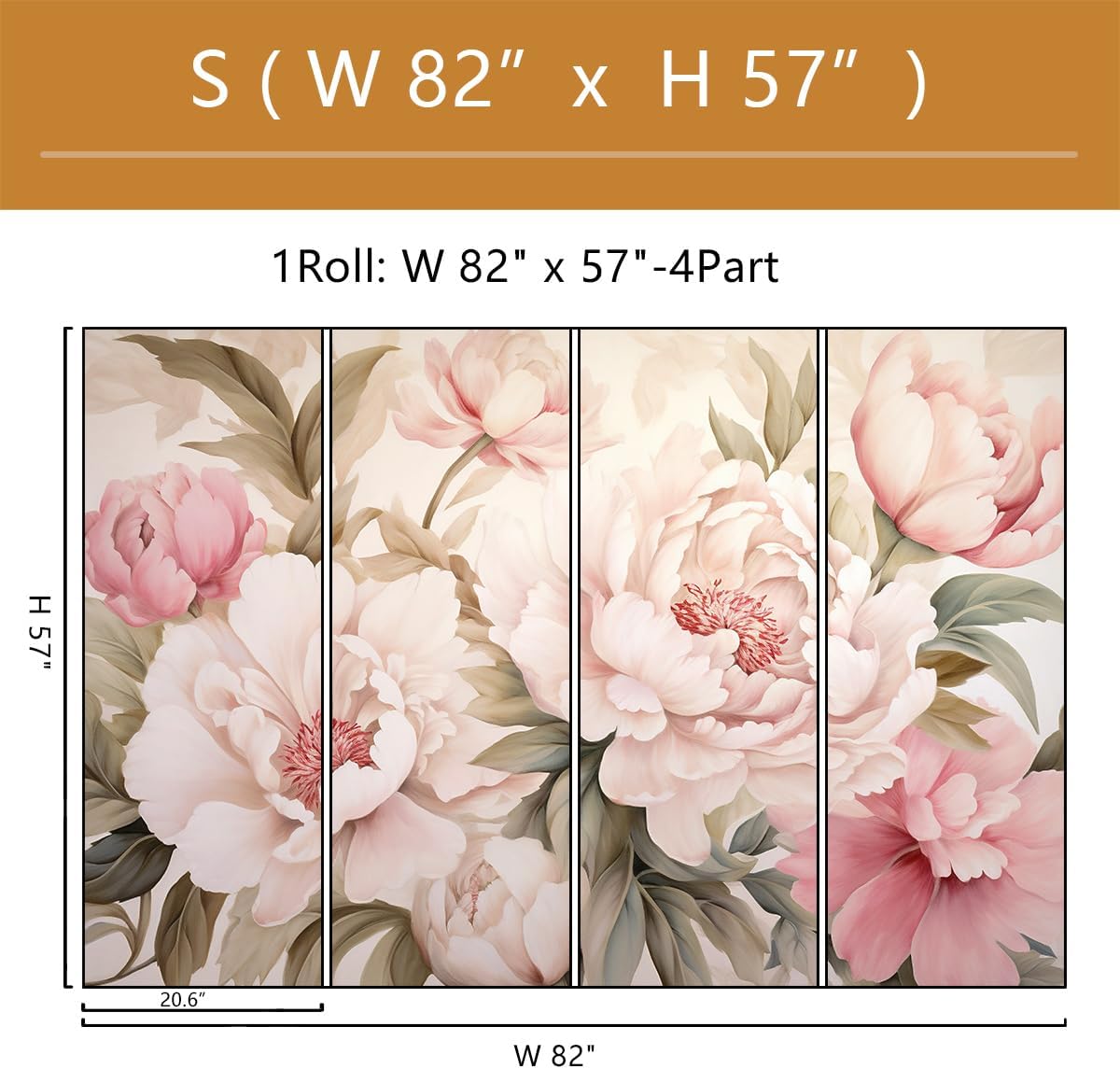 Elegante Mural Floral de Peoní - Beauty Makeup Desk reseña y precio